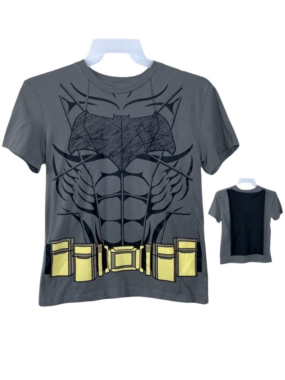 Batman Tee Detachable Cape Superhero Shirt Costume Cosplay Boys Shirt Size Large